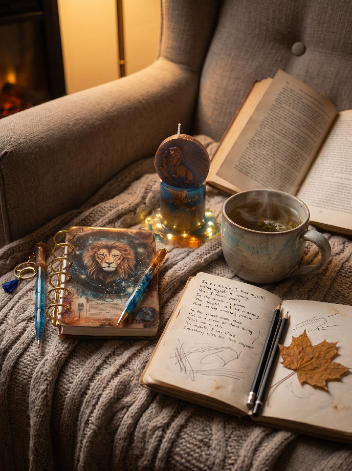 Heart of the Lion – Unique one-of-a-kind resin art set, ConelAlma ESP