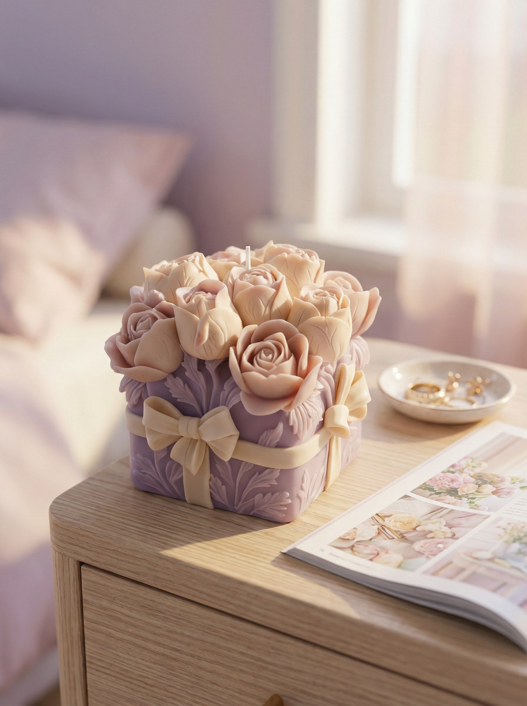 🕯️Vela “Cubo de flores”