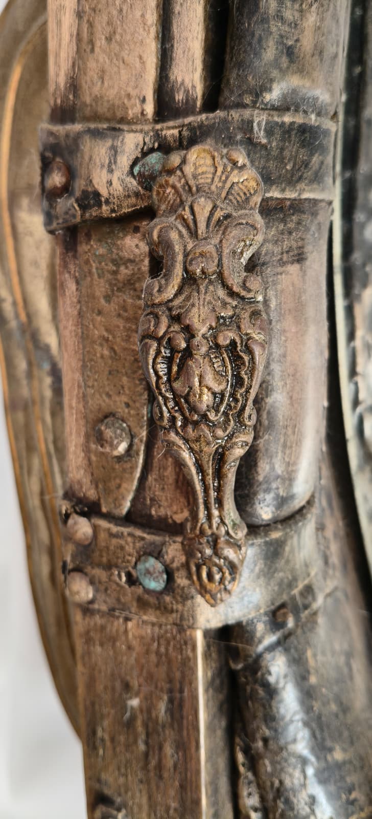 Romanian antique mirror with equestrian provenance — bold wall art for luxury or country-house interior
